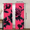 2pc,  Window Drapes Pink Rose Versatile Durable Polyester,Without Electricity summer party decorations Applies to Holiday