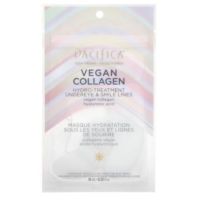 Colagen Vegane, Tratament Hidratant pentru Zona de sub Ochi și Liniile de Zâmbet, Pachet cu 4 bucăți, 0,33 fl oz (10 ml)