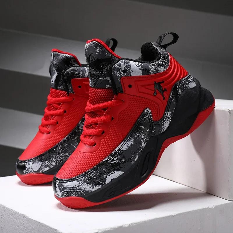 New Boys Brand Basketball Shoes for Kids Sneakers Thick Sole Non-slip Children Sports Shoes Child Boy Basket Trainer Shoes