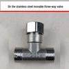 Stainless Steel 4-Point Thickened Male & Female Thread Live Joint Tee Gas/Water Pipe Elbow Fittings