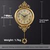 Metal Brass Living Room Wall Clock, a Modern Designer's Creative Decoration, American-style Silent Clock