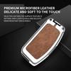 Leather Car Metal Key Case Cover For Ford Fiesta Focus 2 Ecosport Kuga Escape Falcon B-Max C-Max Eco Sport Galaxy Protector