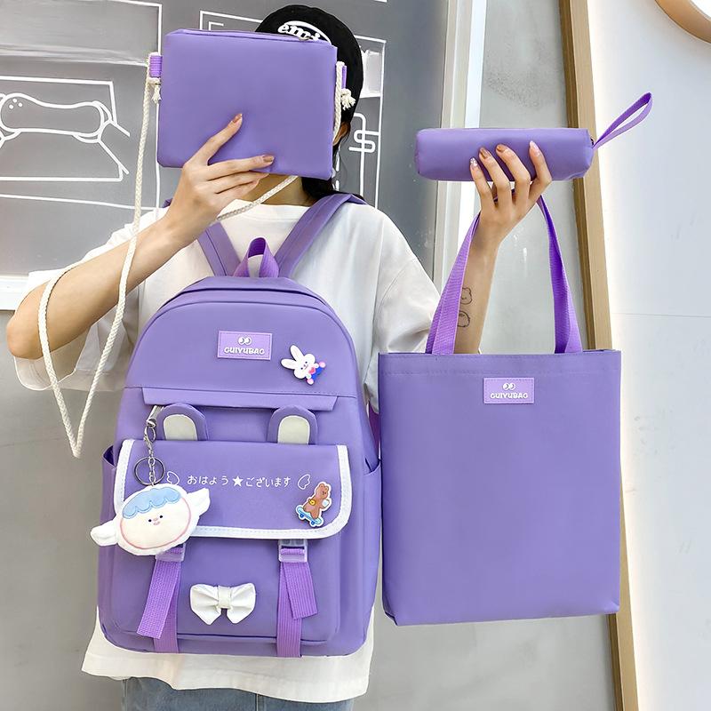 

New Schoolbag for Primary and Secondary School Students Cute Men s Backpack Korean Version Backpack for Women Cartoon Schoolbag set