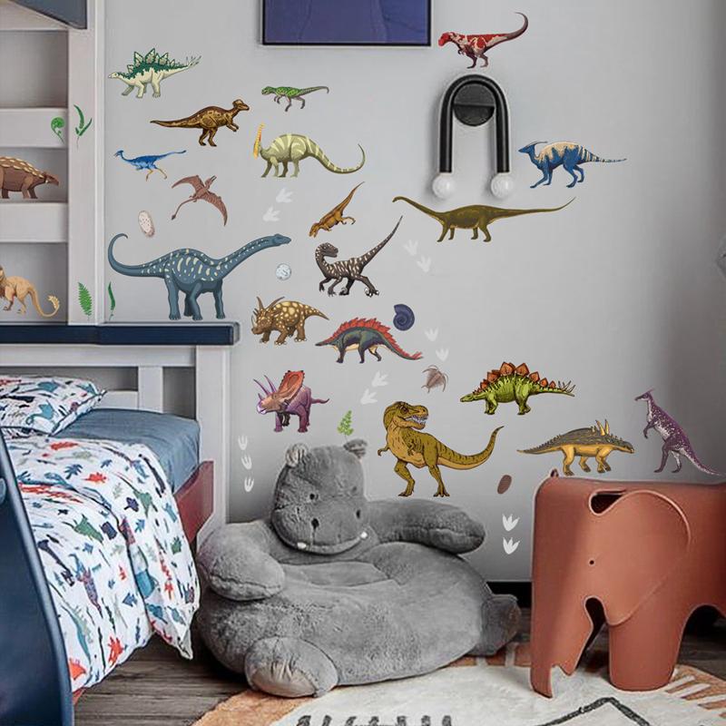 Lifelike Jurassic Dinosaur Luminous Wall Decals Vinyl Stickers Glow In The Dark For Living Room Kids Bedroom Diy Home Decoration