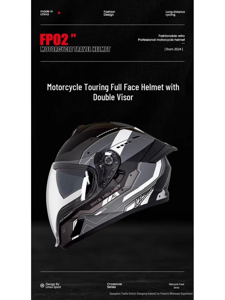 2025 Ghost Face Dual Visor Motorcycle Helmet: Anti-fog Full Face, Unisex with Drinking Feature