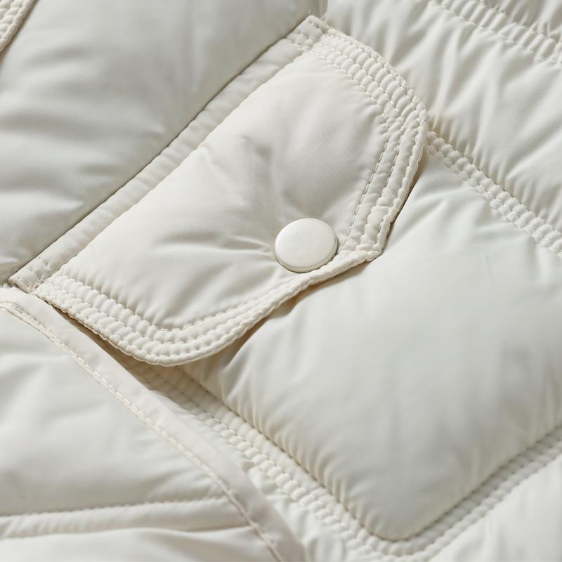 Mote Vinter Varm Vest Dame Ermeløs Parka Ståkrage Casual Tykk Damejakker