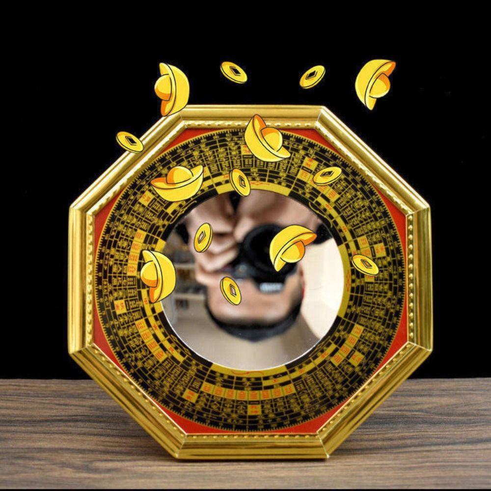 Kovový Rám Bagua Feng Shui Zrcadlo 13cm 17.5cm 20.5cm Zrcadlo Osmi Diagramů Fengshui Město Dům