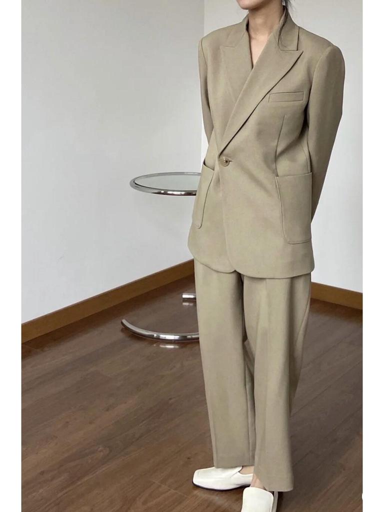 Classic Slim H-Shape Avocado Green Blazer