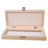 50PCS Prepared Microscope Specimen Slides Storage Solid Wood Box Biology Glass Slides Organizers Metal Buckle Lab Tool