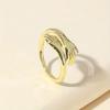 Huitan Noble Hand Hug Opening Rings For Women Glossy Charming Adjustable Accessories For Party Exquisite Warming Elegant Jewelry