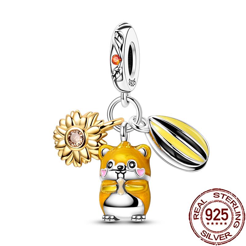 New Charms Copper Cute Animal Pets Charm Beads Fit Snake Chain Bracelet Necklace Women Diy Jewelry