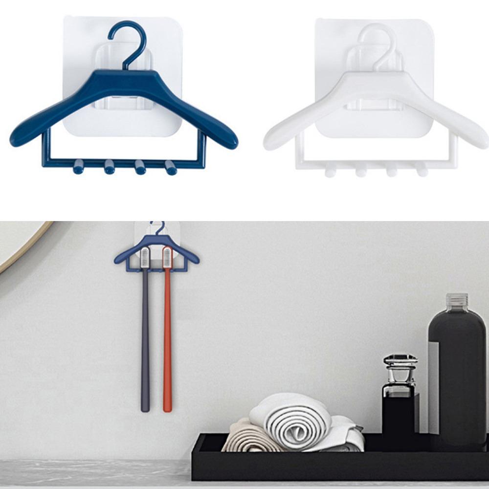 

2Pcs with 2 Slots Toothbrush Holder White&Navy Blue Toothbrush Storage Organizer Bathroom