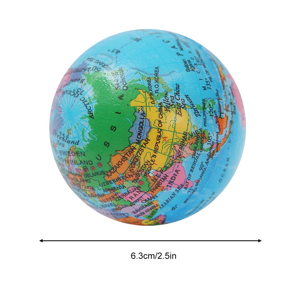 6/12Pcs Mini Earth Stress Balls Pu Globe Finger Exercise Squeezable Educational Science Foam Juguetes Antiestrés Gift For Adults