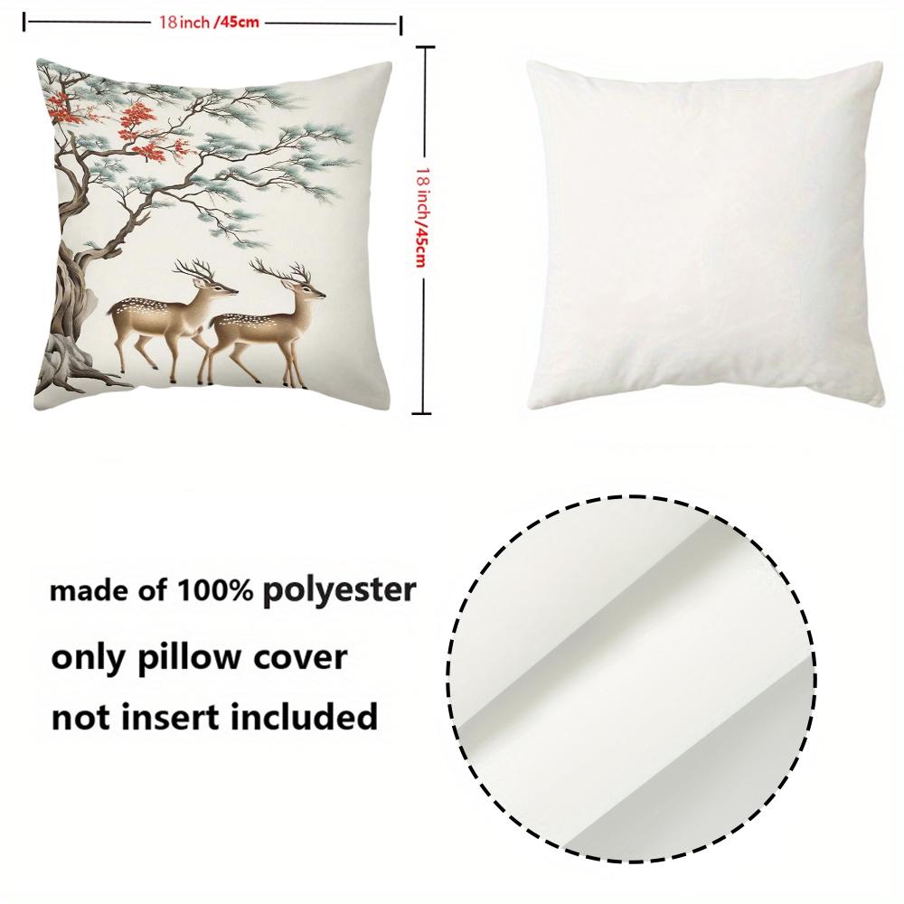 Deer And Tree Pattern Decorative Cushion Covers Polyester pillowcase, sofa decorative cushion cov Headboard Pillow