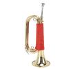 Brass Bugle Gold Plated Cavalry Trumpet with Red Braided Handle for Summer Camp Honor Guard School Band