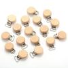 10Pcs Wooden Baby Pacifier Holder Metal Clip Beech Baby Pacifier Clips Chain Accessories Wooden Teether Toy BPA Free