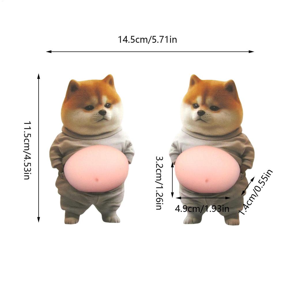 Dog Belly Sticker Cute Dog Laptop Stickers Soft 3D Belly Squeezable Decals for Kids Adults Laptop Phone Case Notebook Journal