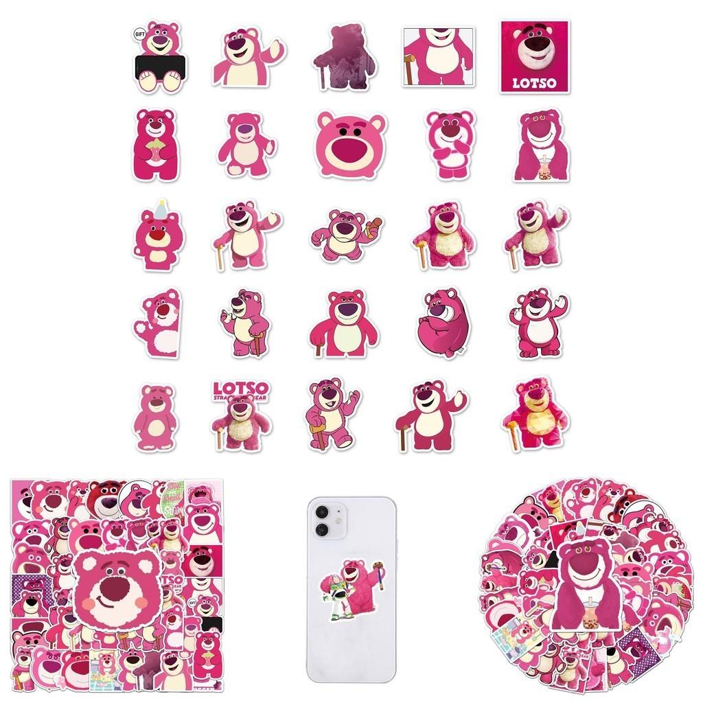 Adorable 50 Pcs Lotso Cartoon Stickers For Children's Toys Waterproof Sunproof