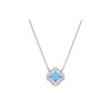 Una Rhodium Plated Cubic Zirconia Necklace Women's Blue 5642927