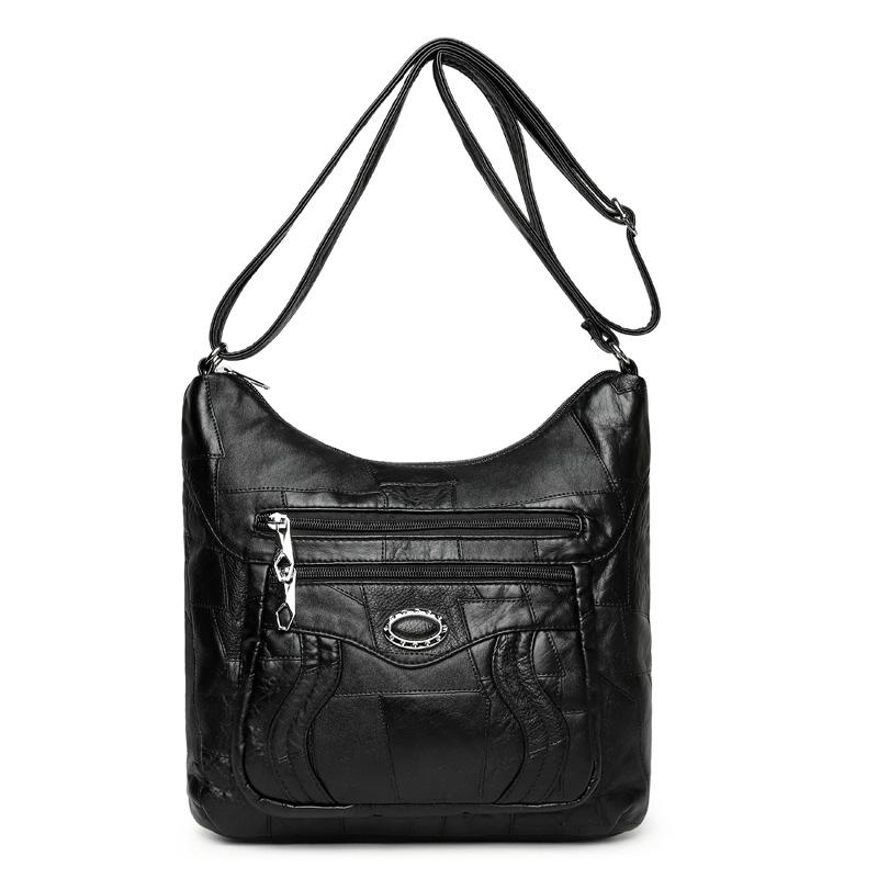 

Повседневная и модная маленькая квадратная сумка для мамы среднего возраста, маленькая квадратная сумка большой вместимости через плечо чёрный