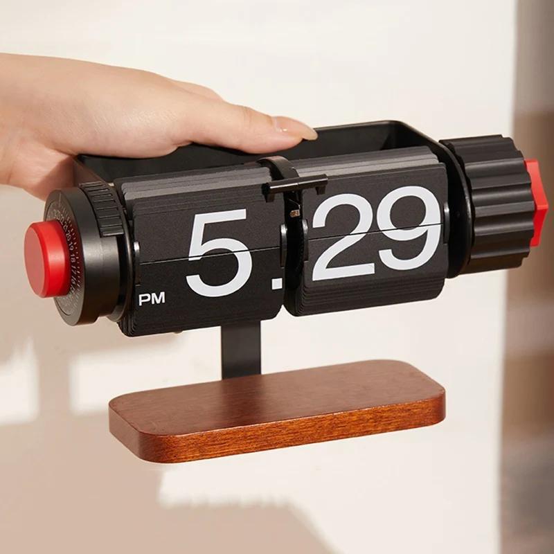 Metallwecker Automatische Seite Luxus Drehwecker Digital Stille Ästhetische Uhren Einzigartige Kreative Kunst Nachttisch Desktop Dekor Wecker