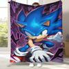 Retro S-Sonic Cartoon Game Flannel Blanket,Ultra Soft Warm Plush Throw for Home Bedroom Bed Sofa Cover Camping Picnic gift