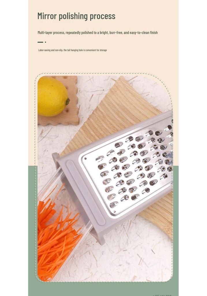 Multi-Functional Stainless Steel 3-in-1 Vegetable Grater, Slicer, and Peeler