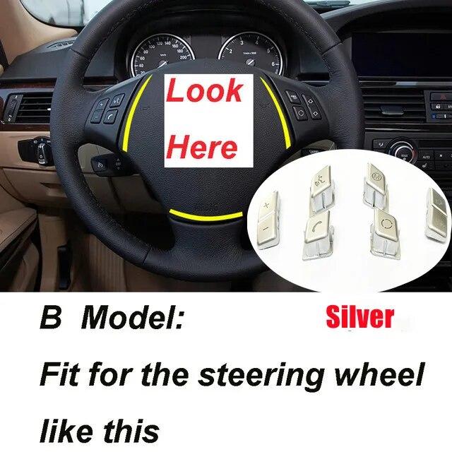 

ABS автомобильный Стайлинг рулевое колесо M замена кнопки переключателя для BMW 3 серии E90 E92 E93 M3/1 серии E81 E82 E87 E88/X1 E84 B Model Silver