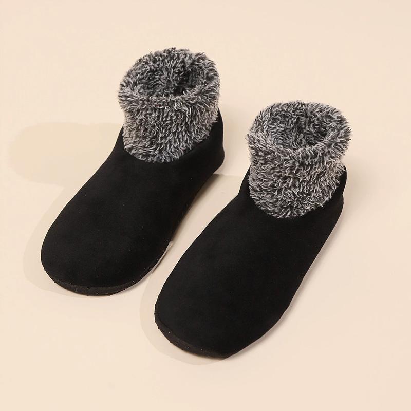1 Paar Hausschuhe Socken Thermisch Weich Plüsch Winter Bodensocken Hoher Schaft Anti-Rutsch-Sohlen Dick