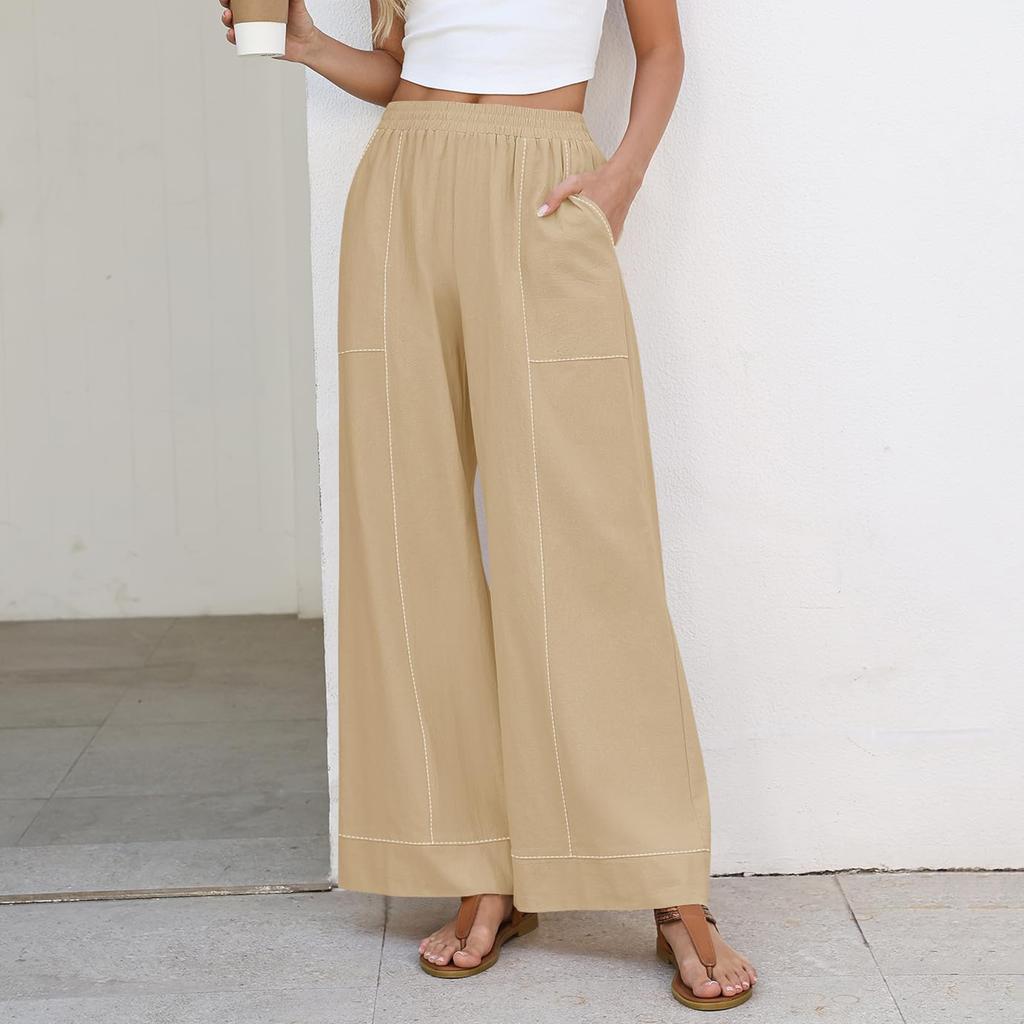Damen Lässige und Modische Farbige Lockere Hosen mit Taschen