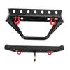 RC Crawler Bumper Black Front and Rear Bumper with Winch Mount Shackles LED Lights for Axial SCX10