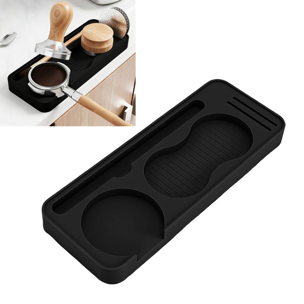 Coffee Tamper Mat Silicone Tamping Pad for Portafilter Tamper Distributor Brush Puck Screen Water Proof Heatproof Tamp Station for Counter