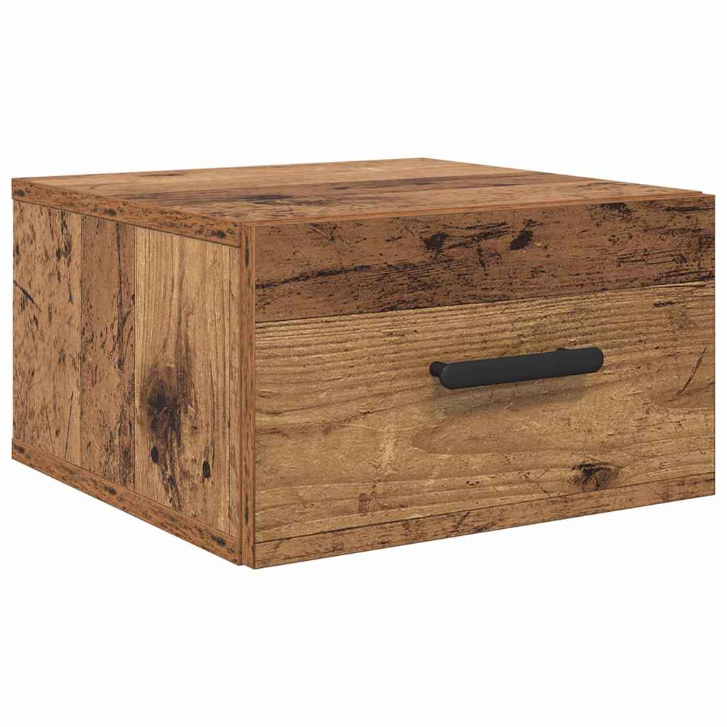 Nightstand Set of 2 Reclaimed Wood Look 35 x 35 x 20 cm Engineered Wood