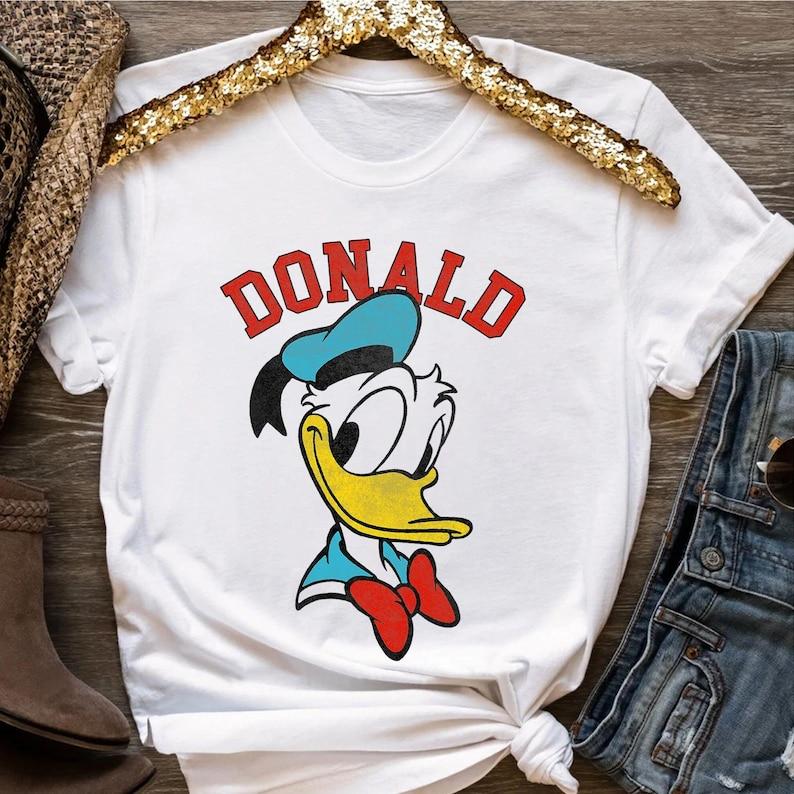 Disney Mickey And Friends Donald Duck Happy Big Face Shirt, Disneyland Vacation, Unisex T-shirt Family Birthday Gift Adult Kid Toddler Tee