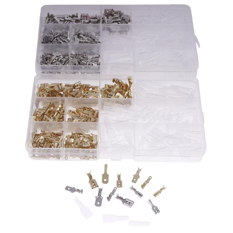120/270/315Pcs 2.8/4.8/6.3Mm Spade Crimp Terminals Male Female Wire Connector Electrical Terminals Assorted Kit