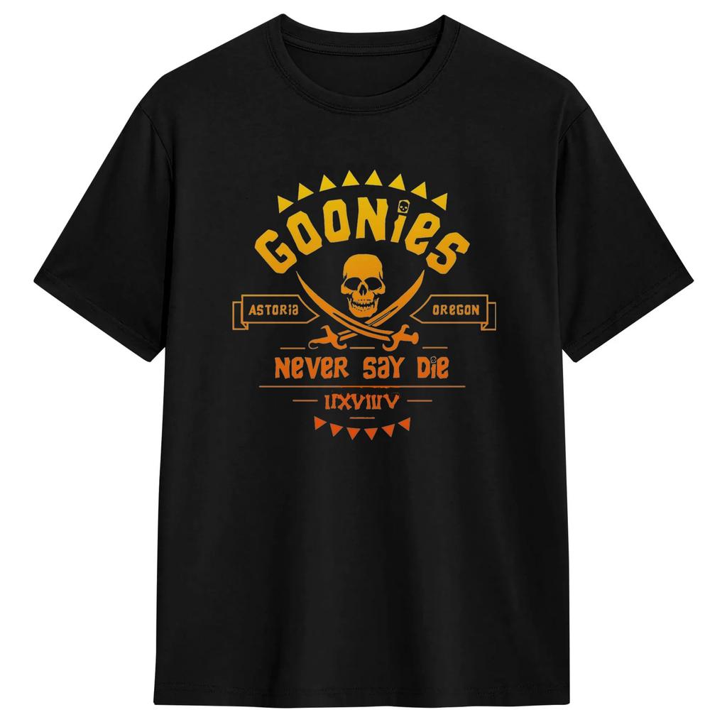 The Goonies Logo and Characters T-Shirts Men Women  Vintage 100% Cotton Tees Crew Neck Short Sleeve T Shirt Big Size Tops
