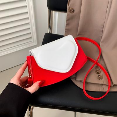 Contrasting Color Fashion Shoulder Messenger Bag Women's 2025 Early Spring New Foreign Style Versatile Ins Small Square Bag