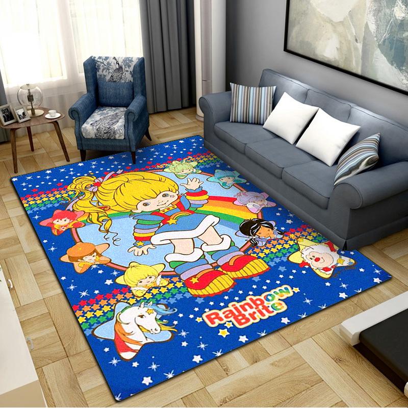 Rainbow Brite Carpet Rug for Living Room Bedroom Home Sofa Decoration,Kids play Non-slip Floor Mat
