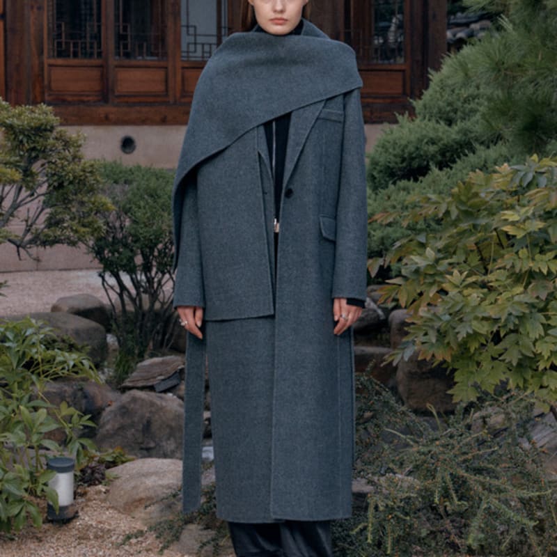 

MUSEE RONAN Cashmere Handmade Muffler_Gray ONE