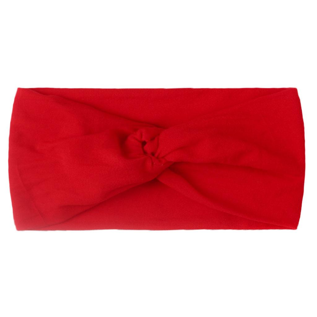 European and American Children's Hair Band Hair Accessories Baby Solid Color Nylon Cross Knotted Girl's Hair Ring Headband