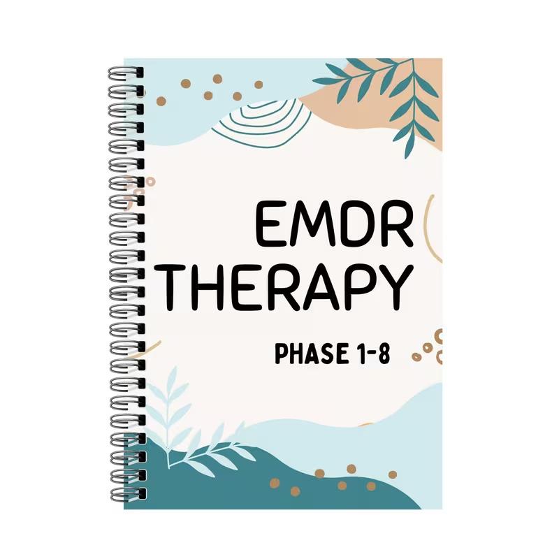 EMDR Скрипт Стадии 1-8 Учебник: Рабочая тетрадь на 50 страниц по терапии движением глаз, направленная на повышение устойчивости к травме и ее переработку. Ресурсы для психического здоровья взрослых 21 x 14 cm