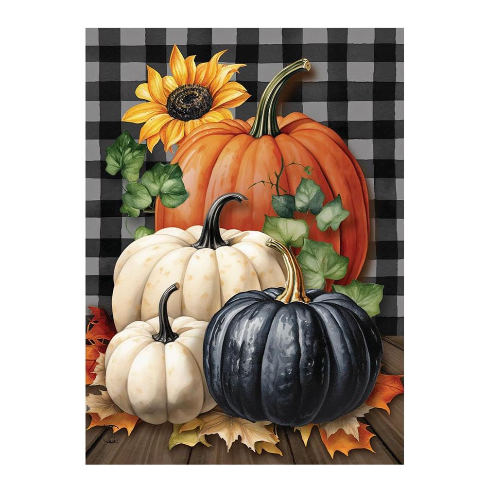 Briarwood Lane Herbst Karierte Kürbisse Garten Halloween Flagge