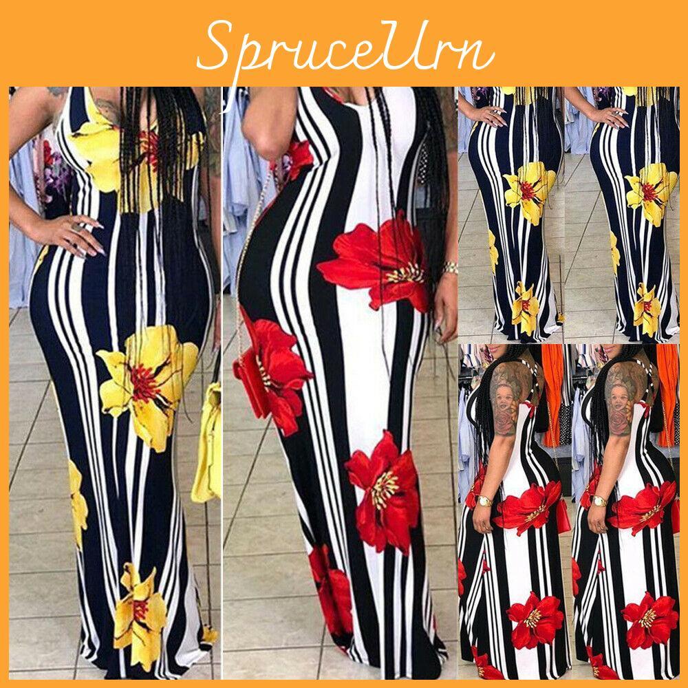Stunning Plus Size Lady Floral Boho Party Bodycon Maxi Dress For Elegant Occasions