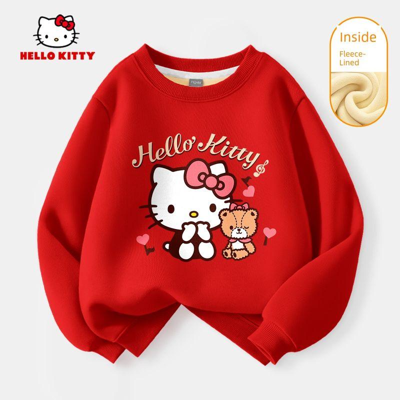 Hellokitty Girls' Winter Clothing Set 2025 New Fashionable and Stylish Children's Clothes for New Year Celebrations and New Year Greetings