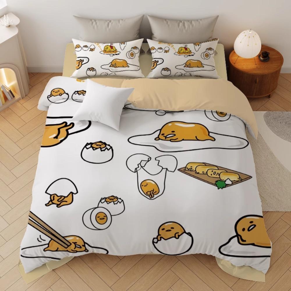 Lazy Egg Duvet Cover Pillowcase Bedding Set BoyGirl Bedroom Decoration Children-Gift Single Double Large SizeZip Duvet Cover