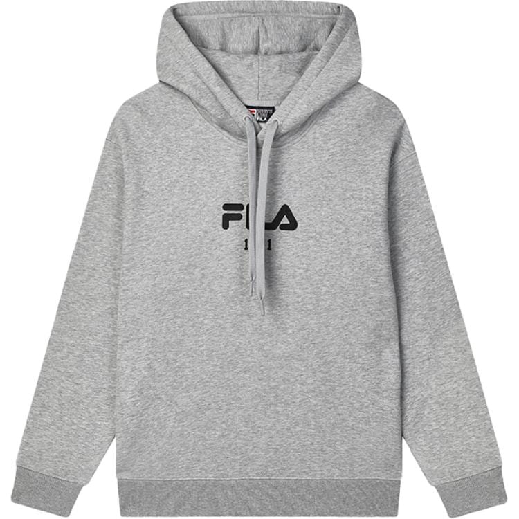Fila ORIGINALE Logo Letter Comfortable Soft Loose Fit Knitted Fabric Hooded Long Sleeved Fleece Lined Sweatshirt Unisex F51M449202F-MG