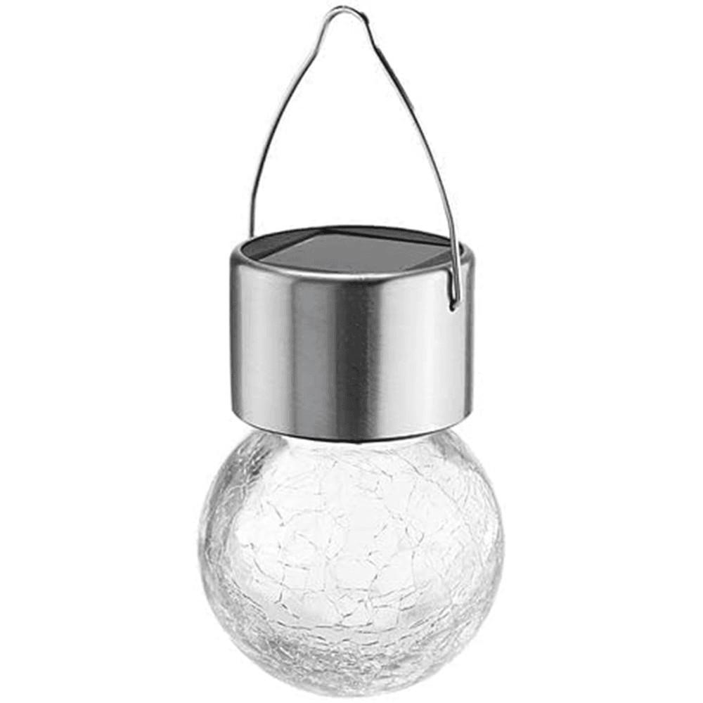 Solar-powered Pendant Lamp, Outdoor Waterproof LED Glass Cracked Ball Small Hanging Light, for Garden, Lawn, Courtyard Decoration.