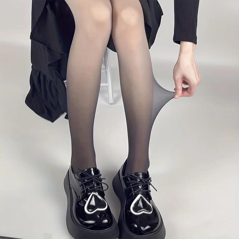 2 paia di collant a vita alta aderenti con piedini da donna, colori sfumati, calze sexy ed eleganti