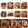 Kit de Peinture Perles Artificielles DIY Kit d'Art de Noël, Mosaïque de Perles Artistique Xmas 20x20cm Artisanat Diamant 3D Scintillant pour Adultes, Décor Mural Festif Créatif