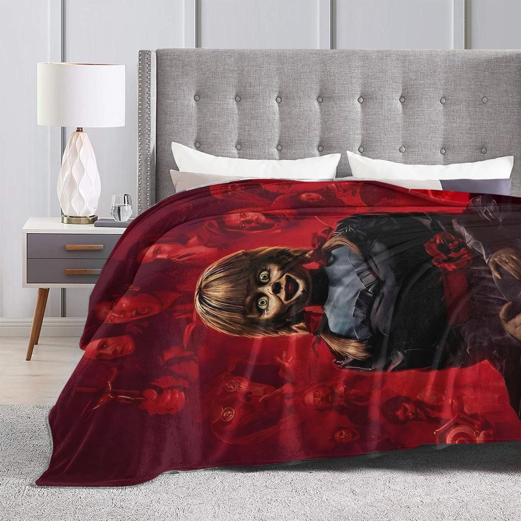 The Conjuring Annabelle Rossa Coperta in Flanella Calda Morbida Coperta Plaid per Divano Sedia Viaggio Ufficio Copriletto Copridivano Letto
